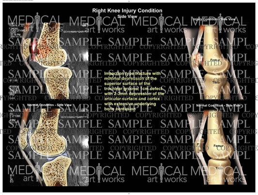 Right Knee impaction fracture lateral view