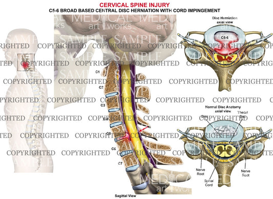 C5-6 disc herniation - broad central