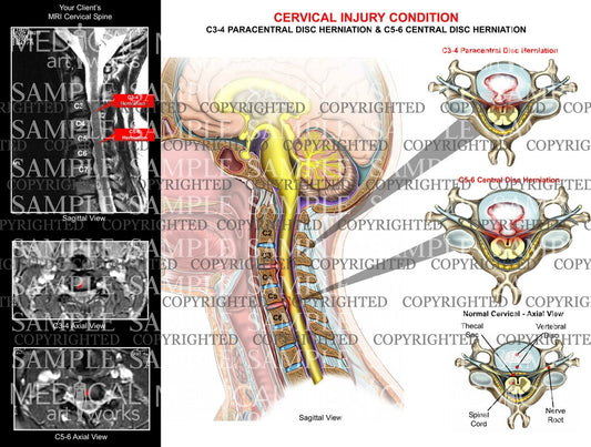 2 level cervical disc herniation and MRI