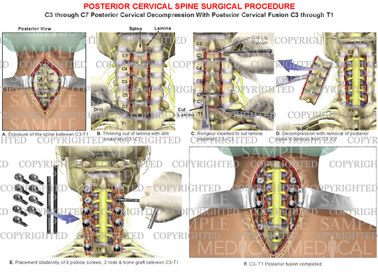 4 level - C3-C7 cervical spine decompression surgical procedure
