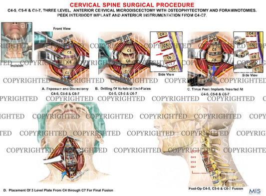 C4-5, C5-6 & C6-7 cervical discectomy+fusion - 3 level