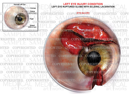 Traumatic Eye Injury - ruptured globe with scleral laceration