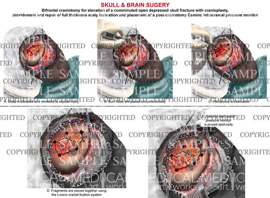 Bifrontal craniotomy skull fixation