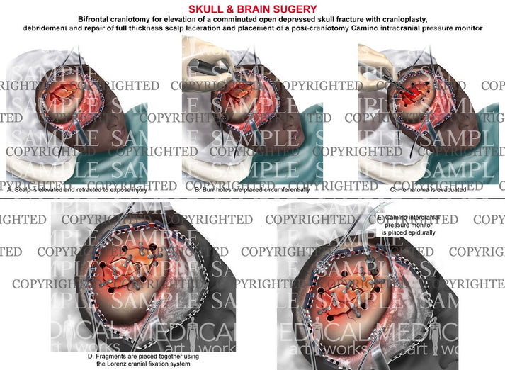 Bifrontal craniotomy skull fixation – Medical Art Works