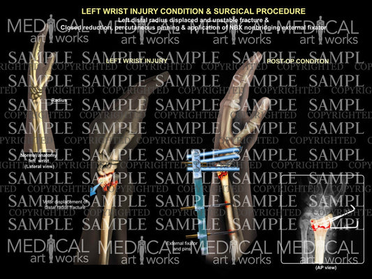 Left radial volar fracture - NBX-External fixator