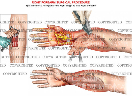 Right forearm split thickness autograft