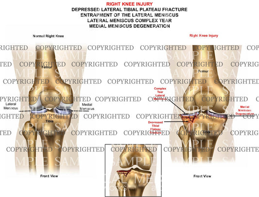 Right knee tibial fracture - anterior view