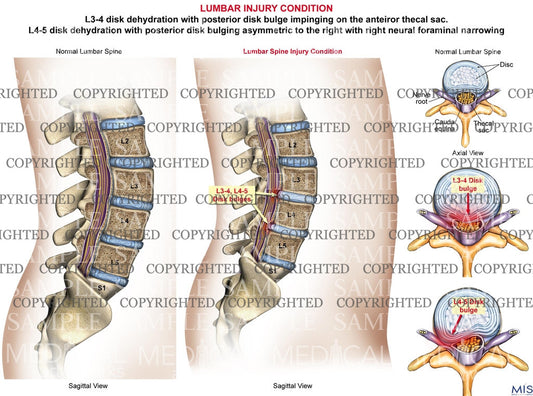 Lumbar spine disk bulges