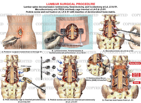 2 level - L4, L5, S1 Lumbar interbody fusion, decompression & discectomy