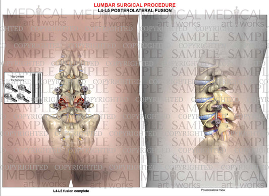 Lumbar spine posterior lateral inter-body fusion 